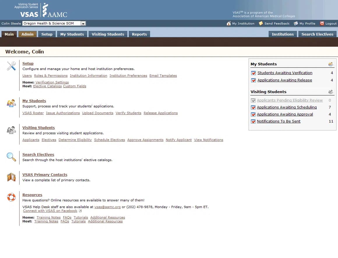 A web application for students taking electives and faculty managing them